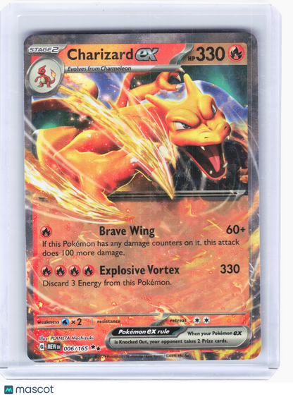2023 Pokemon—Charizard ex #6/165 Scarlet & Violet 151—Double Rare Holo