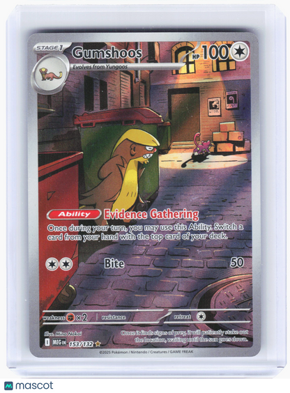 2025 Pokemon—Gumshoos #153/132 Mega Evolution—Illustration Rare Holo