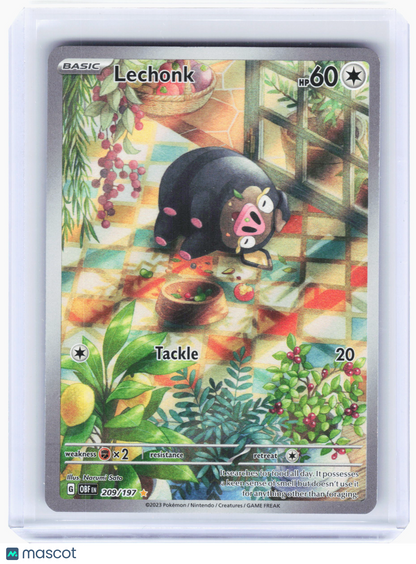 2023 Pokemon—Lechonk #209/197 Obsidian Flames—Illustration Rare Holo