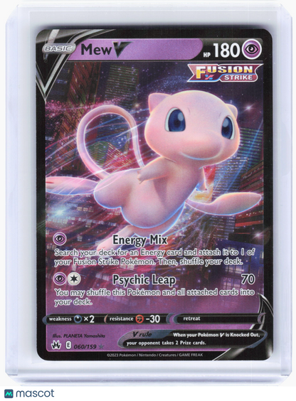 2022 Pokemon—Mew V #60/159 Crown Zenith—Ultra Rare Holo
