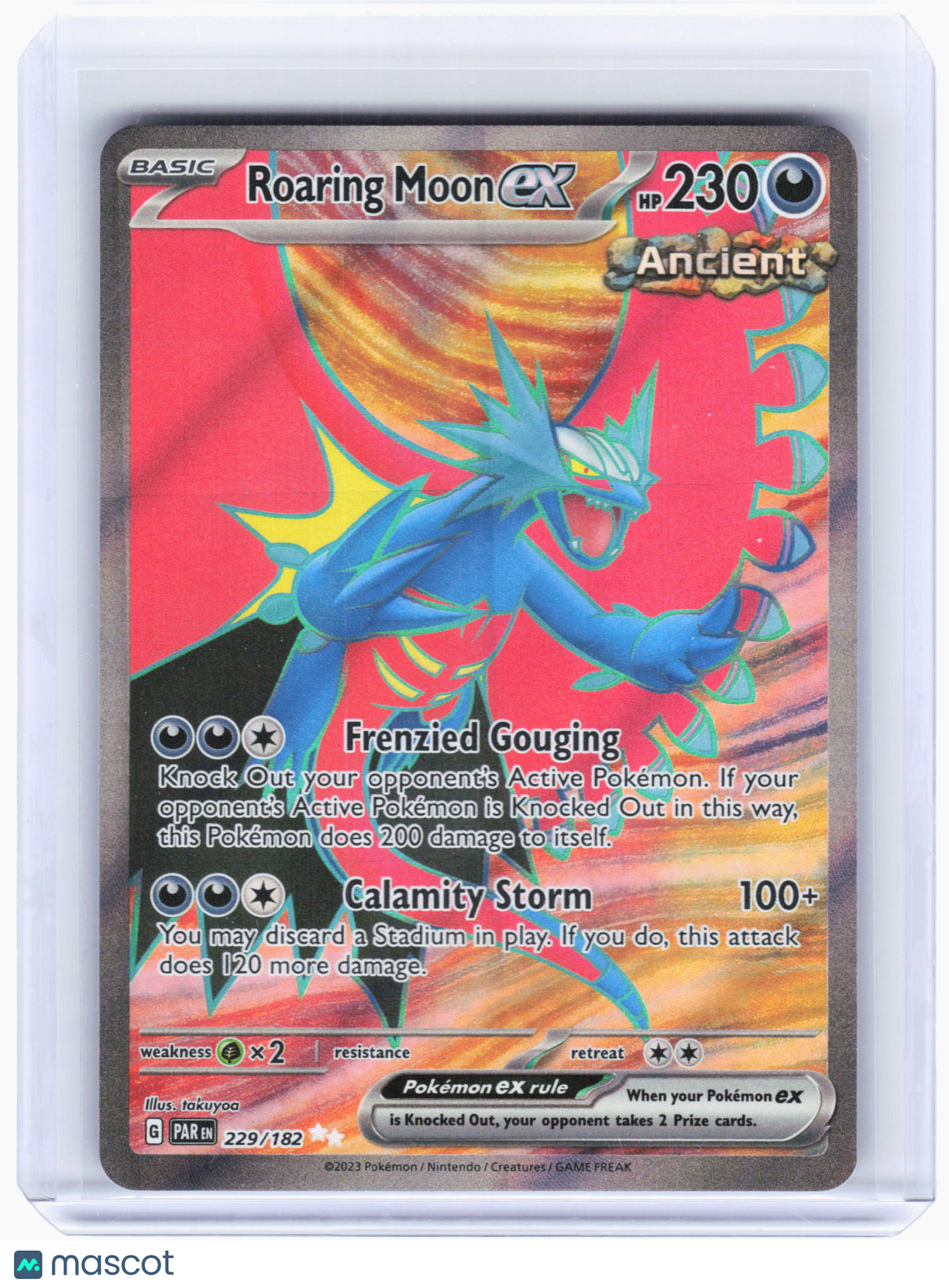 2023 Pokemon—Roaring Moon ex #229/182 Paradox Rift—Ultra Rare Holo