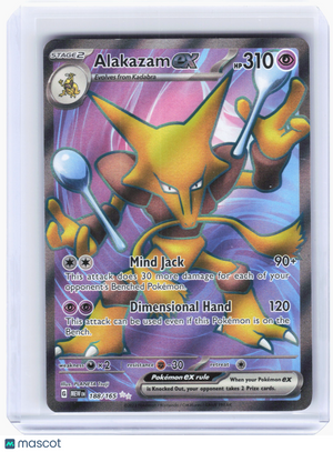 2023 Pokemon—Alakazam ex #188/165 Scarlet & Violet 151—Ultra Rare Holo
