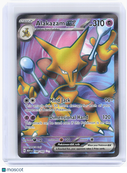 2023 Pokemon—Alakazam ex #188/165 Scarlet & Violet 151—Ultra Rare Holo