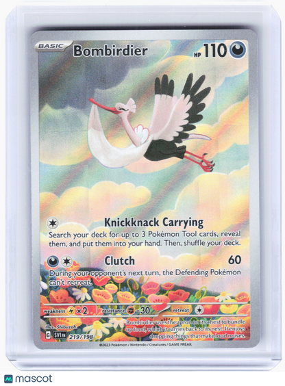 2023 Pokemon—Bombirdier 219/198 Scarlet & Violet Base Set—Illustration Rare Holo