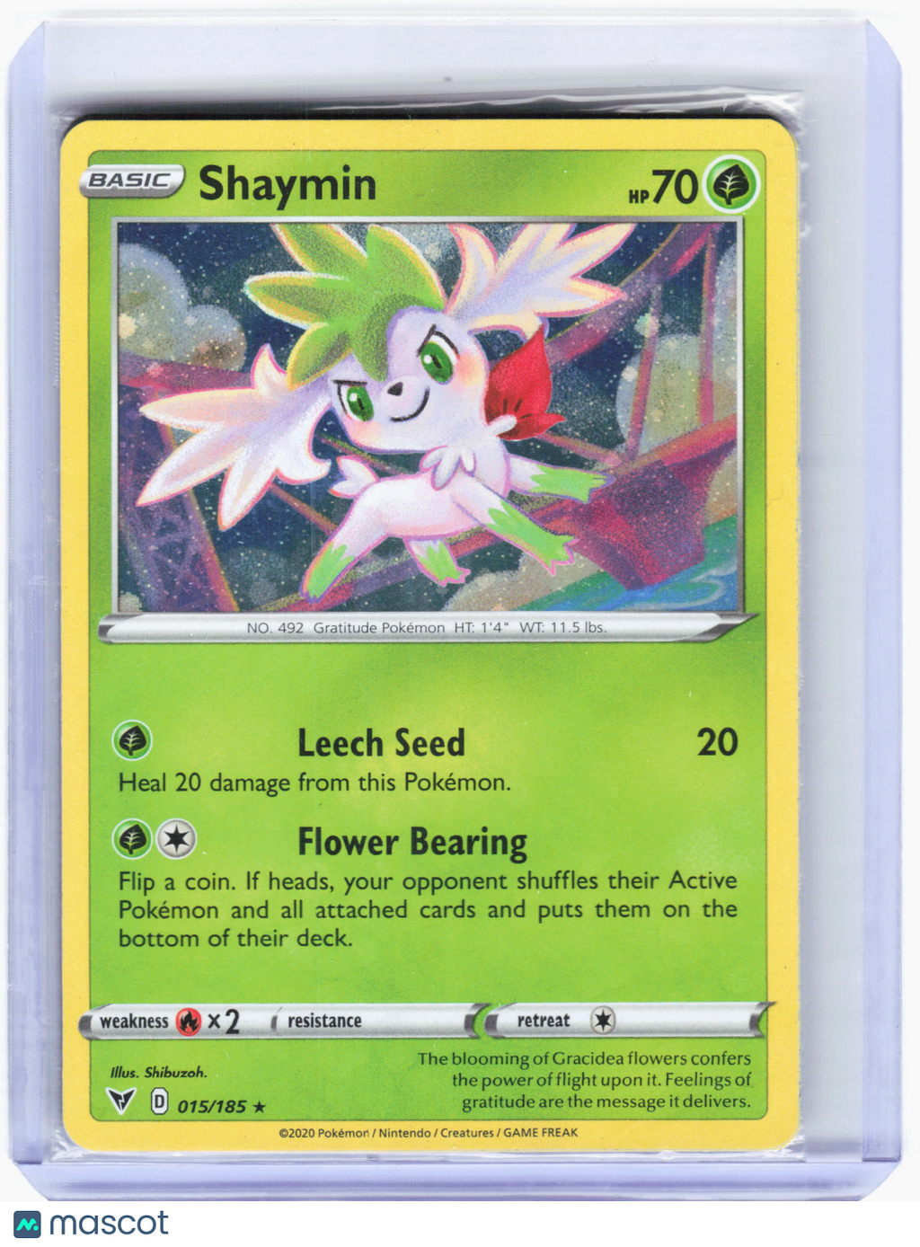 2020 Pokemon—Shaymin #15 Vivid Voltage—Holo Rare Holo (Sealed)
