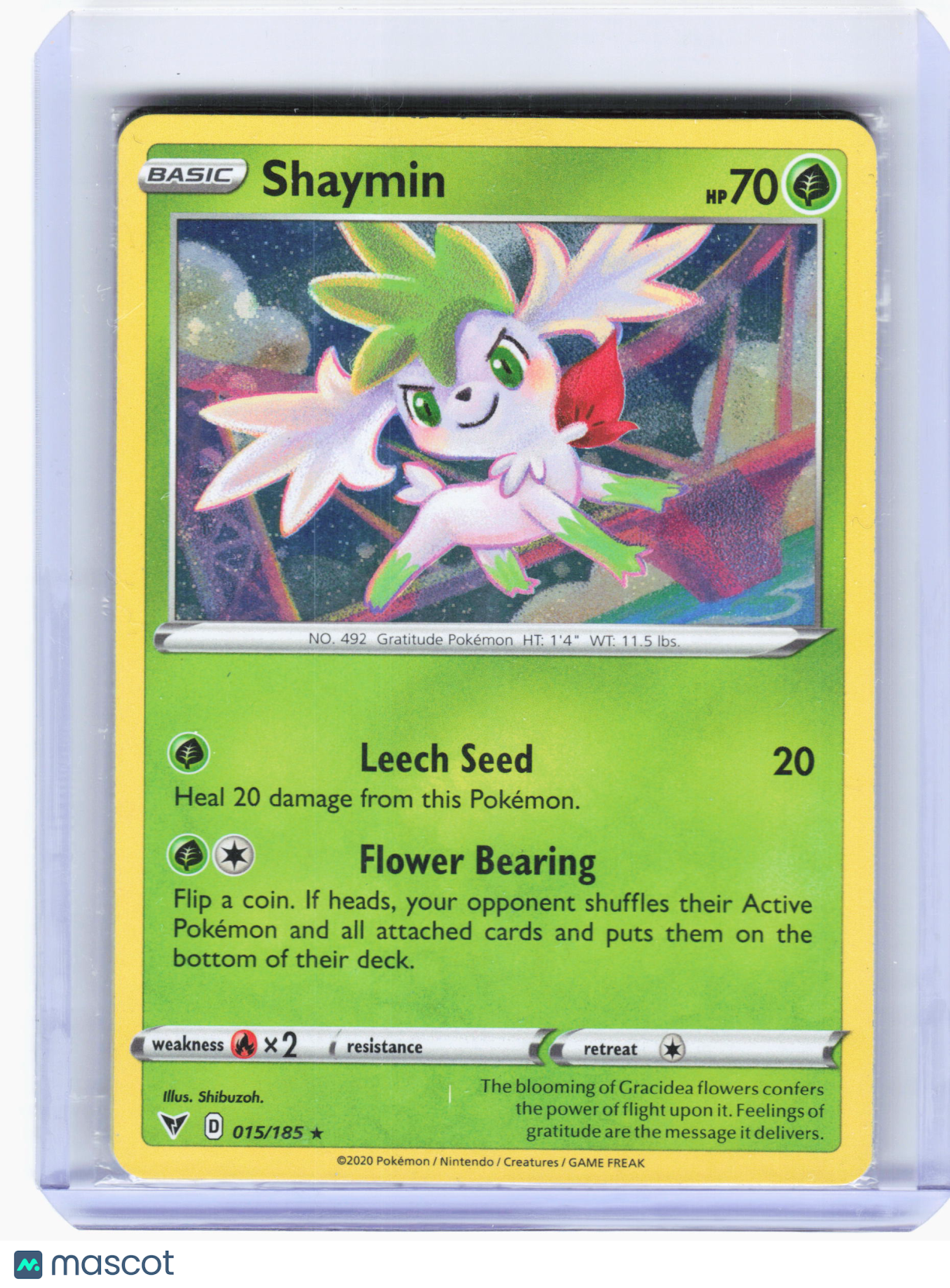 2020 Pokemon—Shaymin #15 Vivid Voltage—Holo Rare Holo (Sealed)
