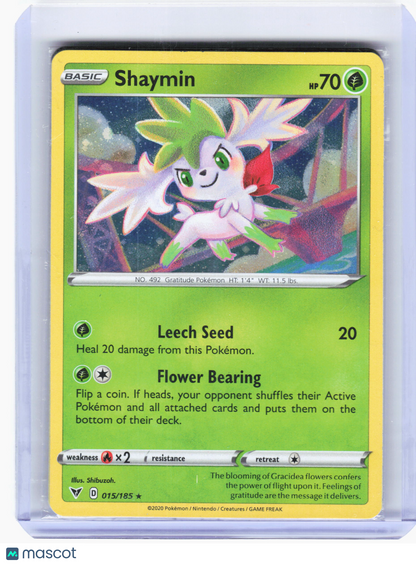 2020 Pokemon—Shaymin #15 Vivid Voltage—Holo Rare Holo (Sealed)