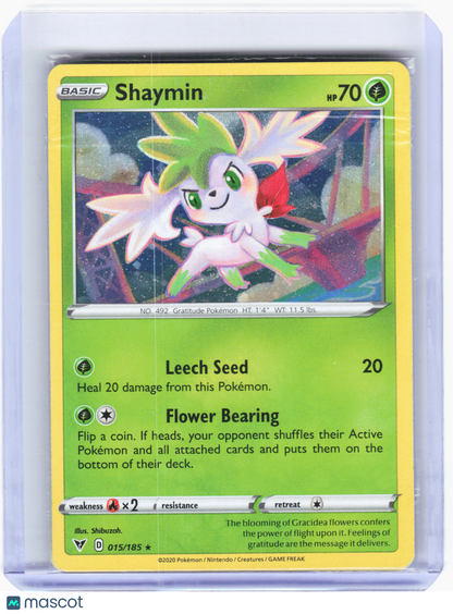 2020 Pokemon—Shaymin #15 Vivid Voltage—Holo Rare Holo (Sealed)