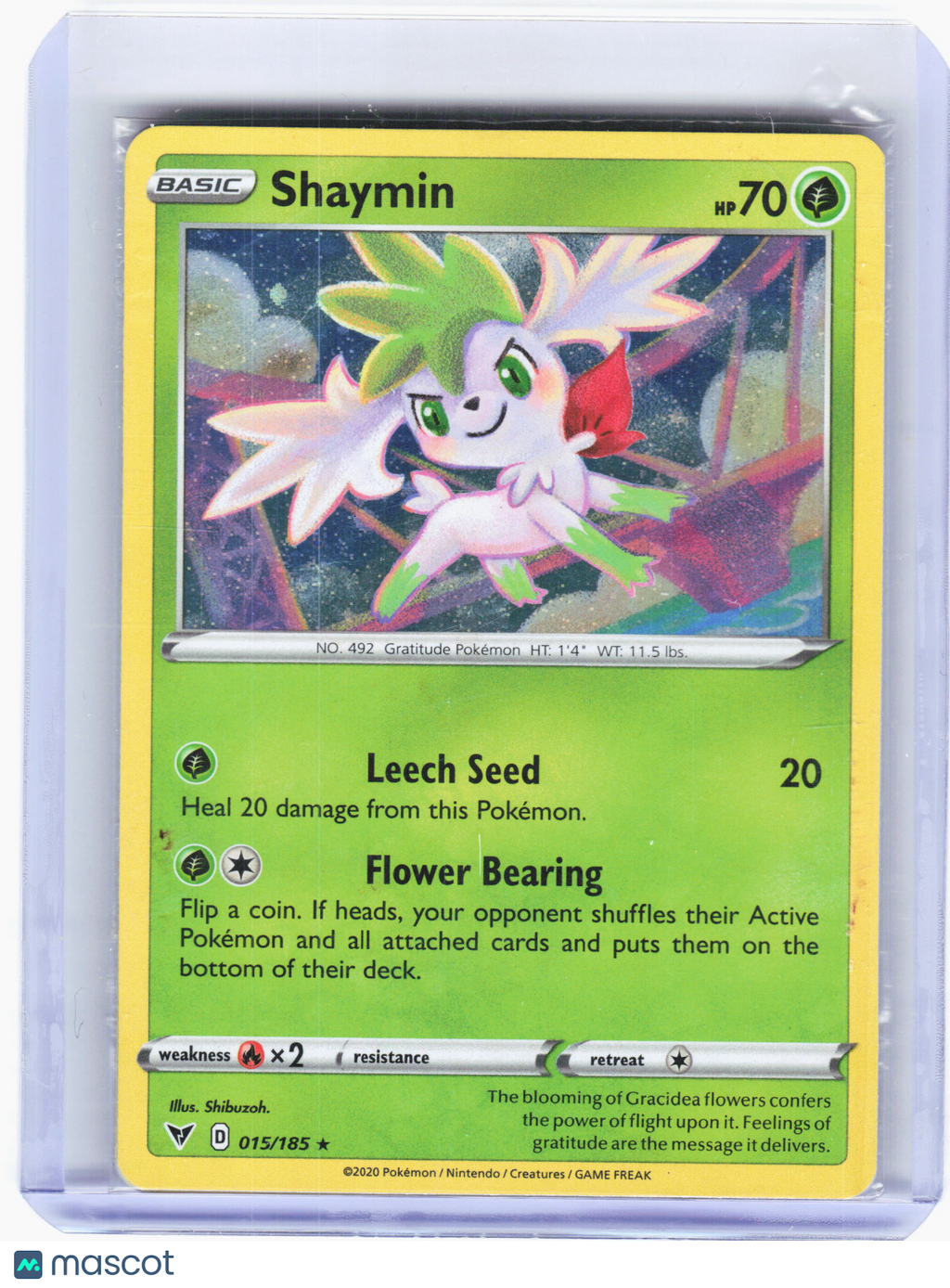 2020 Pokemon—Shaymin #15 Vivid Voltage—Holo Rare Holo (Sealed)