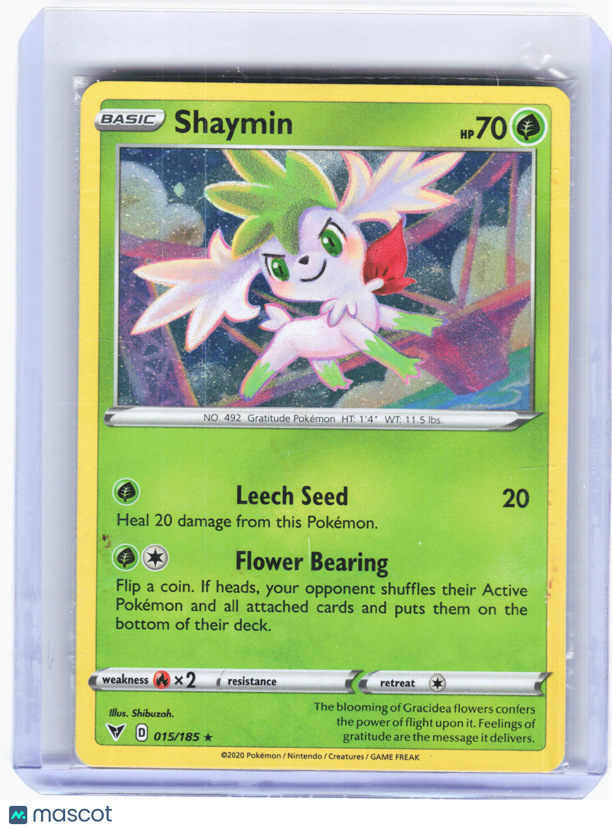 2020 Pokemon—Shaymin #15 Vivid Voltage—Holo Rare Holo (Sealed)