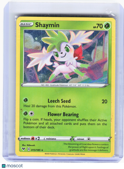 2020 Pokemon—Shaymin #15 Vivid Voltage—Holo Rare Holo (Sealed)