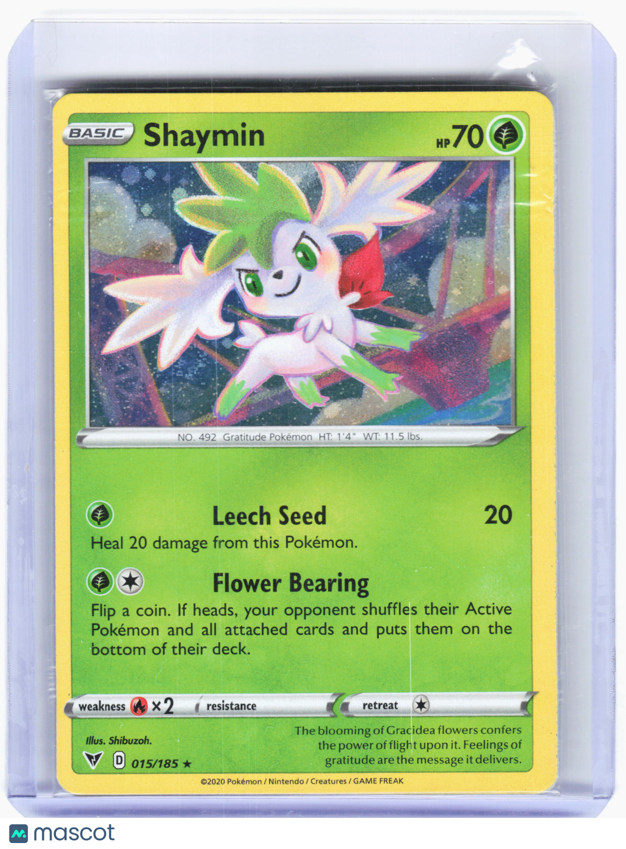 2020 Pokemon—Shaymin #15 Vivid Voltage—Holo Rare Holo (Sealed)