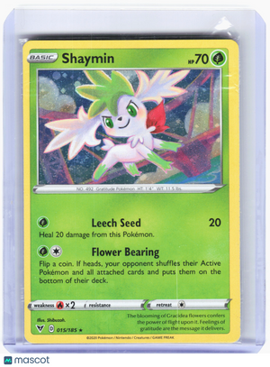 2020 Pokemon—Shaymin #15 Vivid Voltage—Holo Rare Holo (Sealed)
