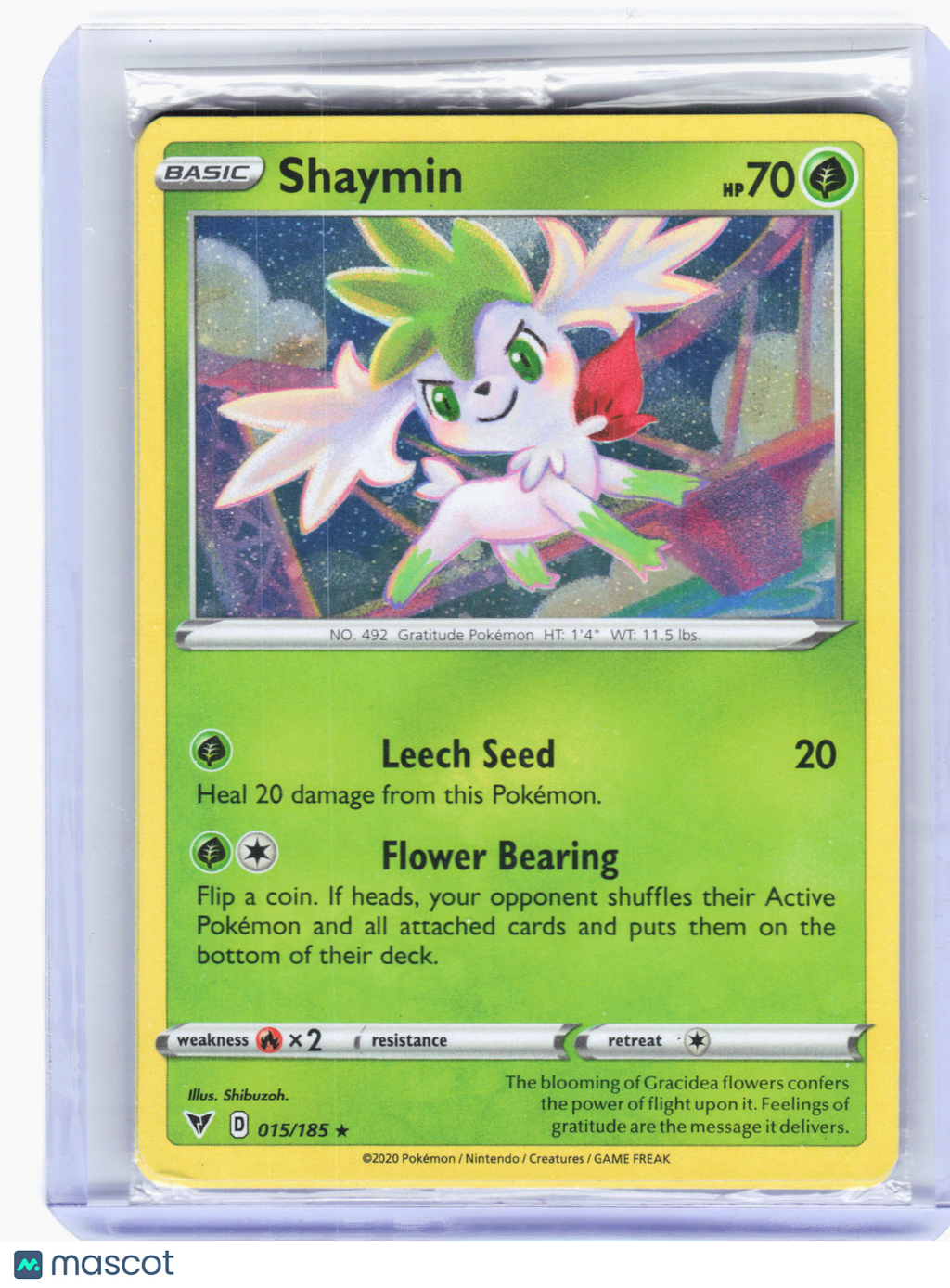 2020 Pokemon—Shaymin #15 Vivid Voltage—Holo Rare Holo (Sealed)