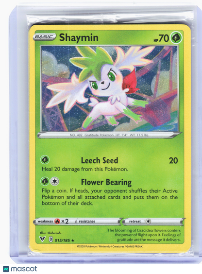 2020 Pokemon—Shaymin #15 Vivid Voltage—Holo Rare Holo (Sealed)