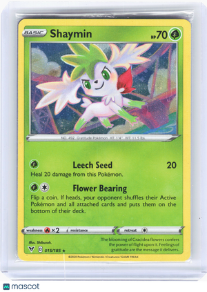 2020 Pokemon—Shaymin #15 Vivid Voltage—Holo Rare Holo (Sealed)