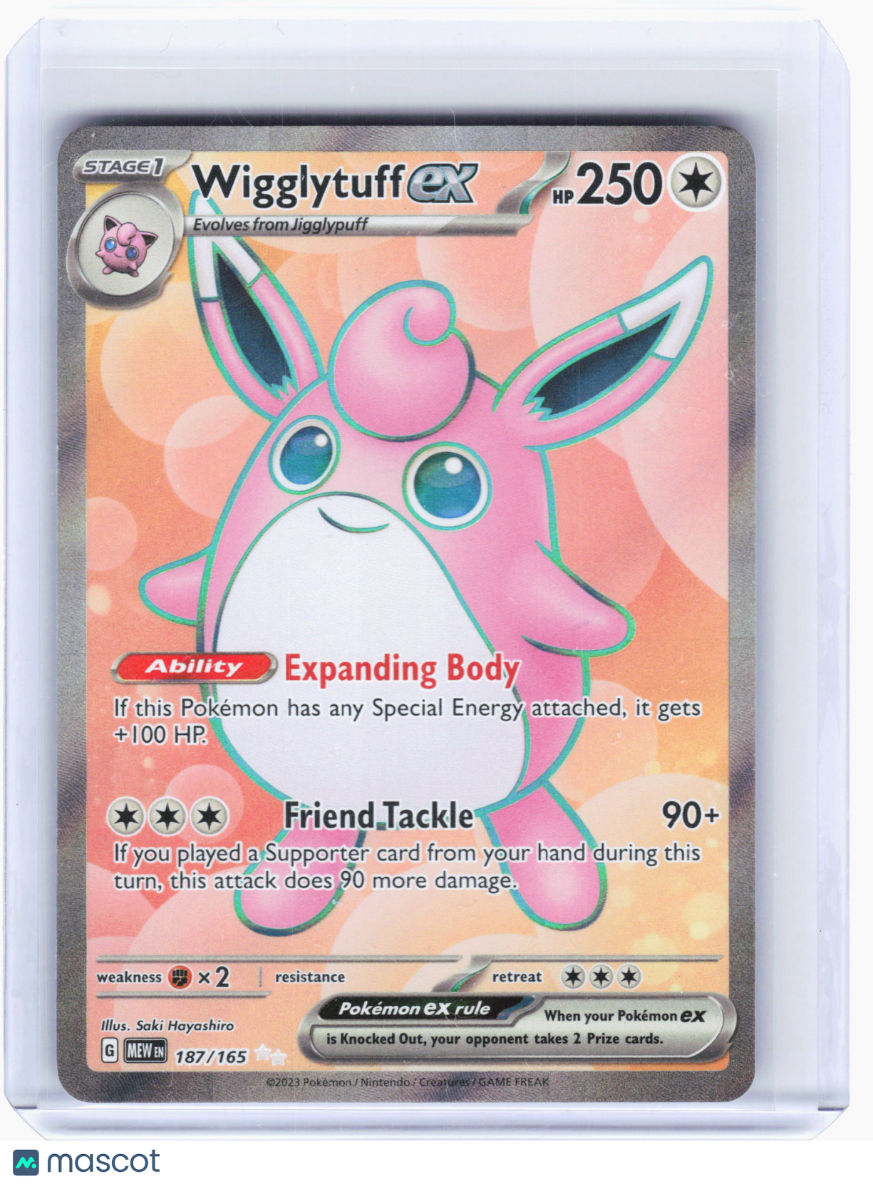 2023 Pokemon—Wigglytuff ex #187 Scarlet & Violet 151—Ultra Rare Holo [MP]