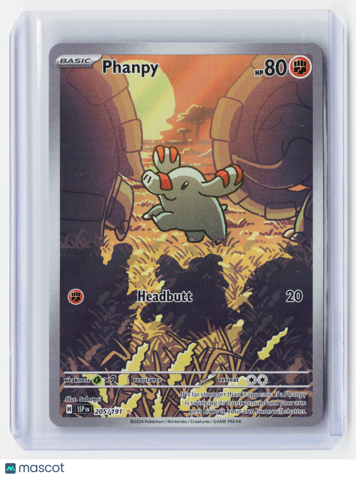 2024 Pokemon—Phanpy #205/191 Surging Sparks—Illustration Rare Foil