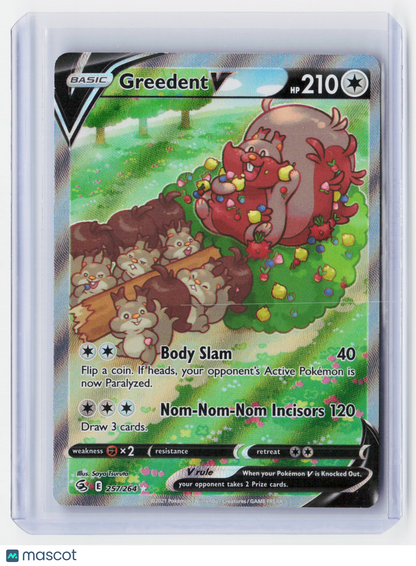 2022 Pokemon TCG—Greedent V #257/264 Fusion Strike—Full Art