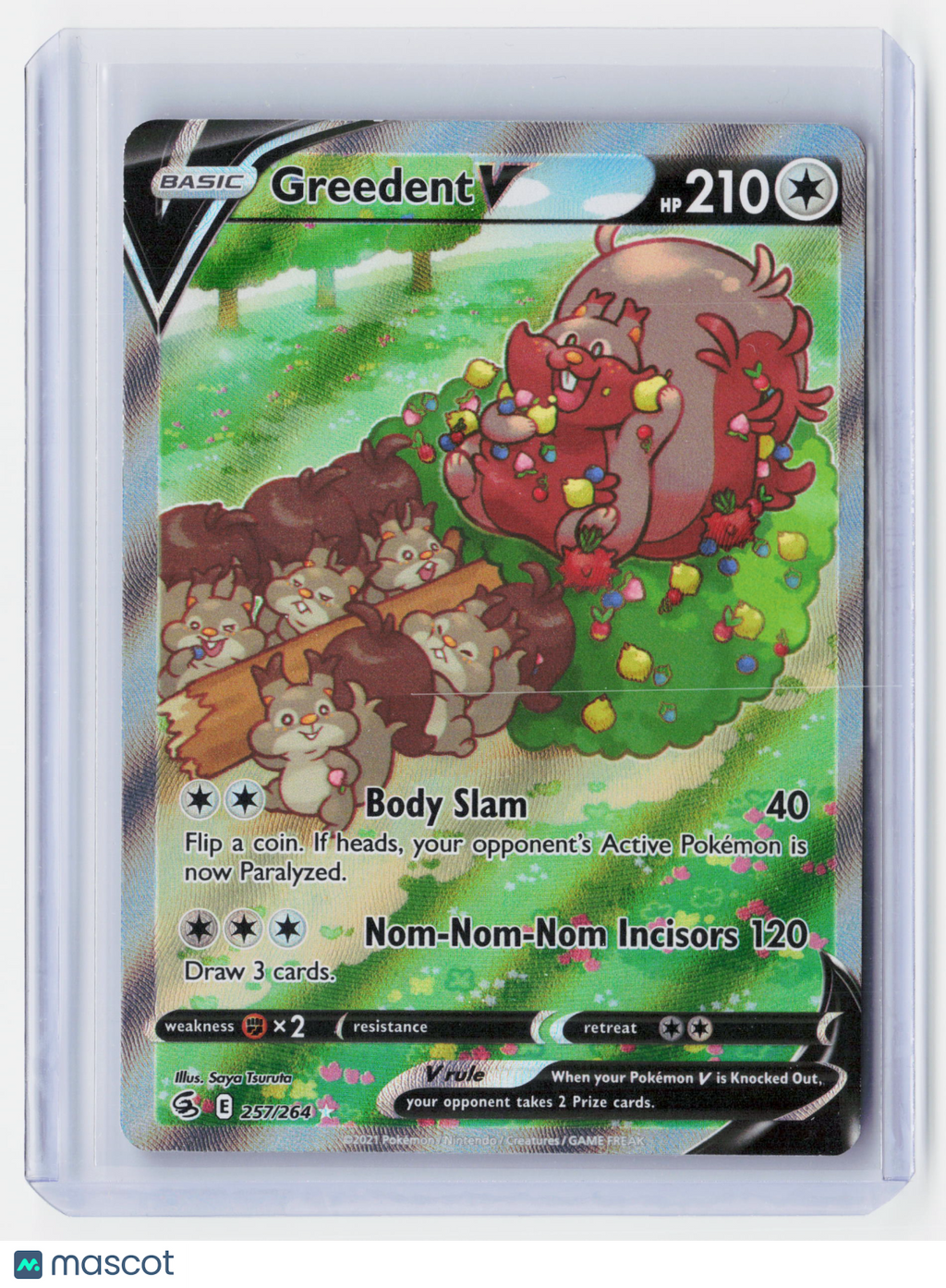2022 Pokemon—Greedent V (Alternate Full Art) #257/264 Fusion Strike—UR Holo