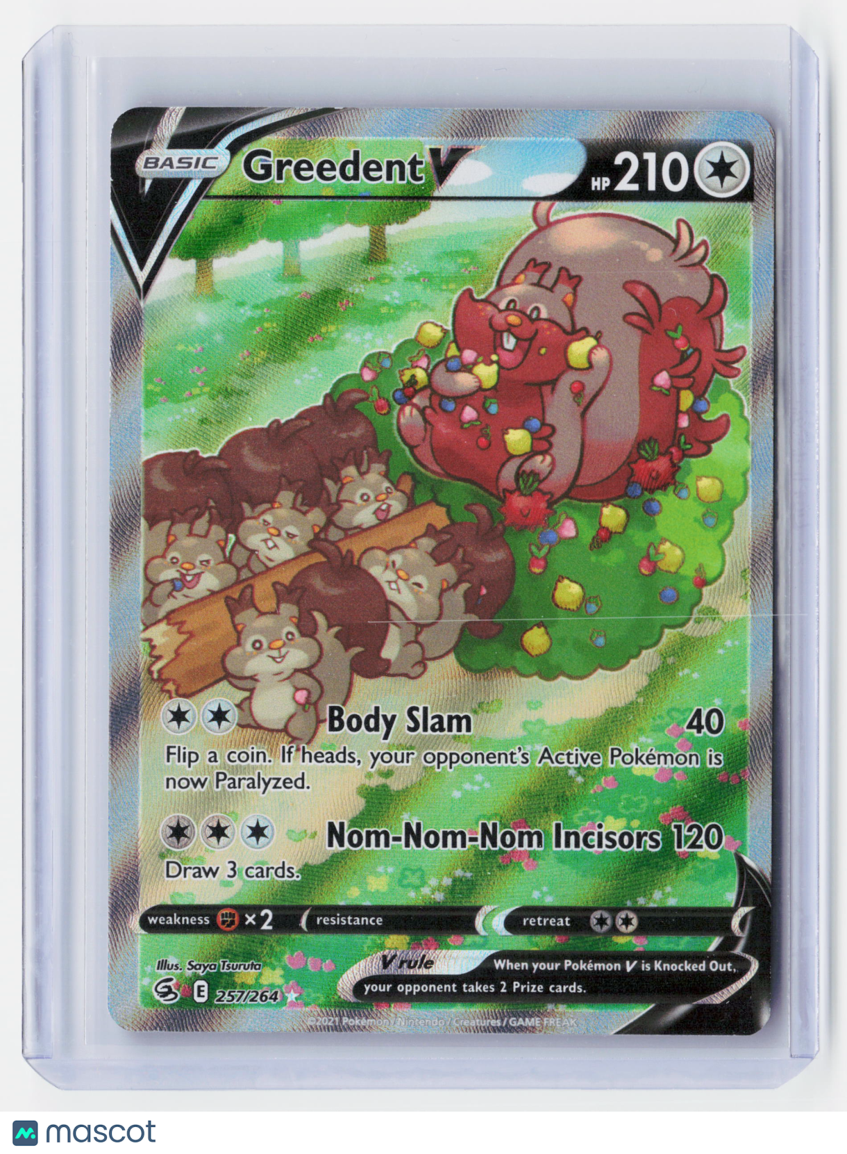 2022 Pokemon—Greedent V (Alternate Full Art) #257/264 Fusion Strike—UR Holo
