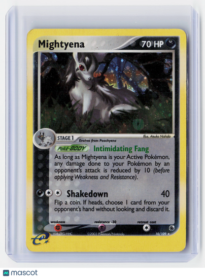 2003 Pokemon TCG—Mightyena #10/109 EX Ruby & Sapphire—(MP)