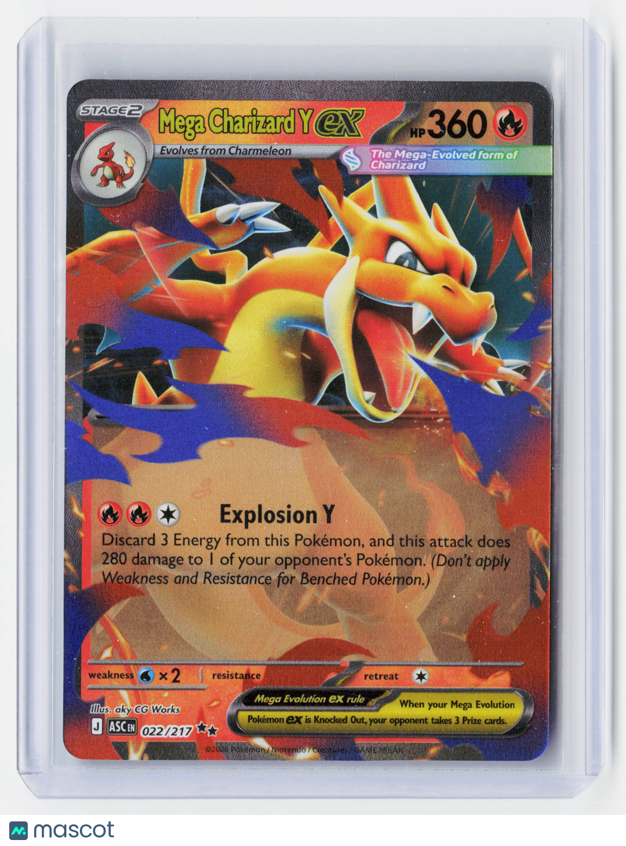 2026 Pokemon TCG—Mega Charizard Y EX #22/217 Ascended Heroes—EX