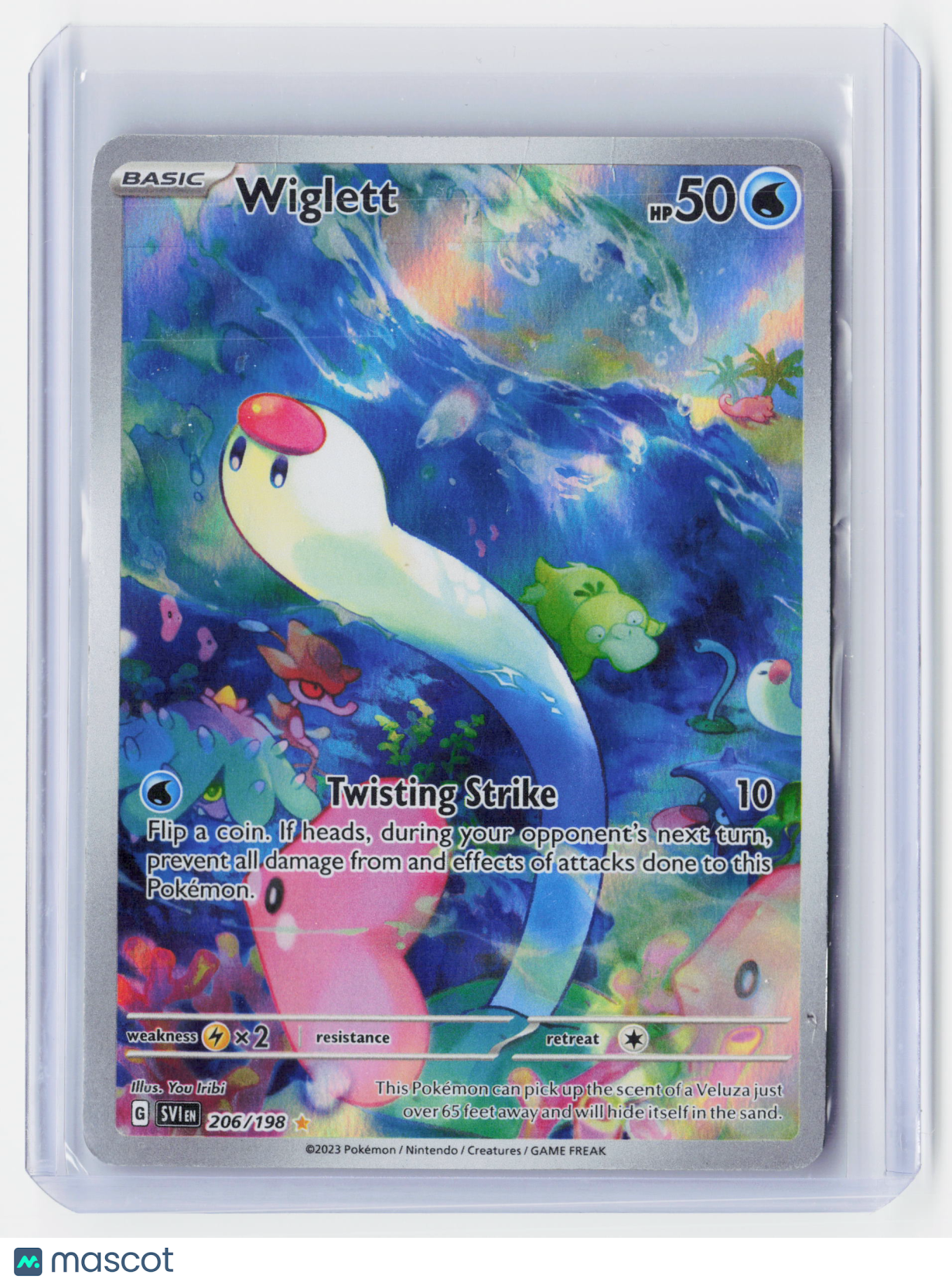 2023 Pokemon TCG—Wiglett #206/198 Scarlet & Violet—Alternative Art (DMG)