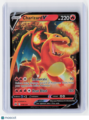 2023 Pokemon—Charizard V #018/159 Crown Zenith—Ultra Rare Foil