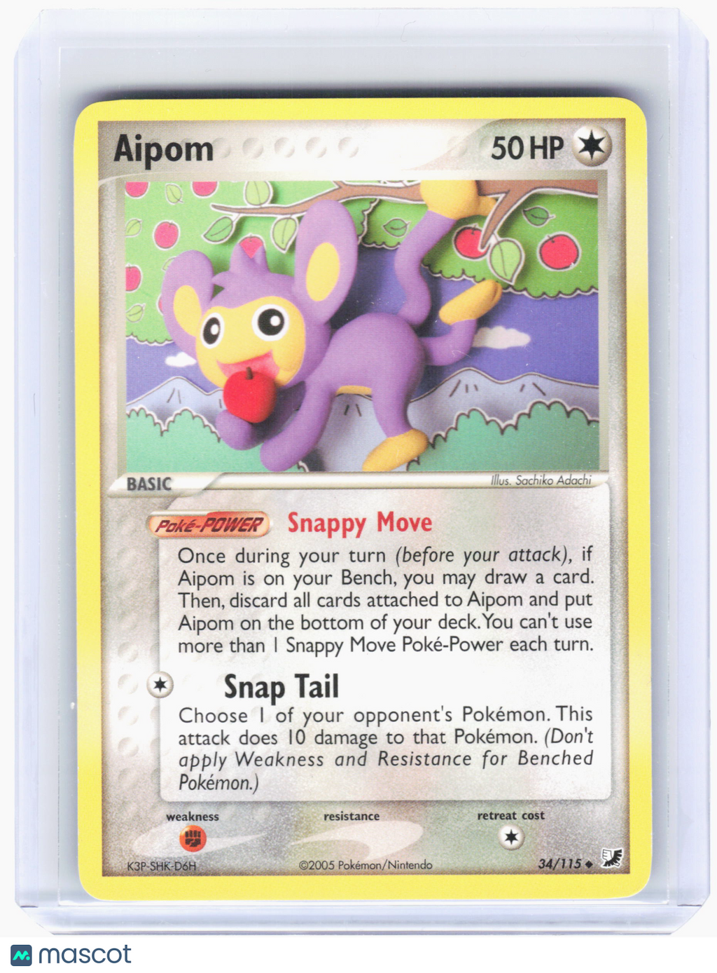 2005 Pokemon—Aipom #34 Unseen Forces—Uncommon Nonholo [Lightly Played]
