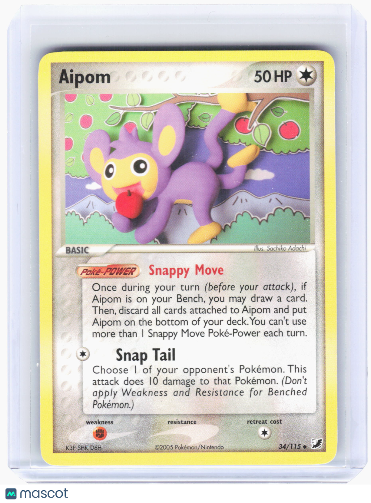 2005 Pokemon—Aipom #34 Unseen Forces—Uncommon Nonholo [Lightly Played]