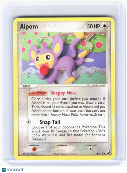 2005 Pokemon—Aipom #34 Unseen Forces—Uncommon Nonholo [Lightly Played]