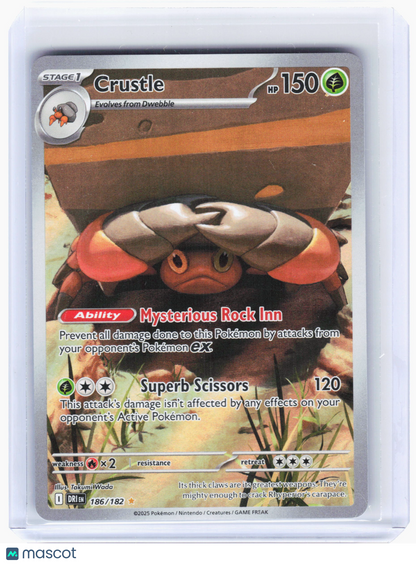 2025 Pokemon—Crustle #186 Destined Rivals—Illustration Rare Holo