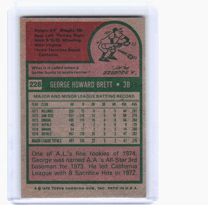 Topps 1975 Topps Baseball—George Brett #228 —Very Good