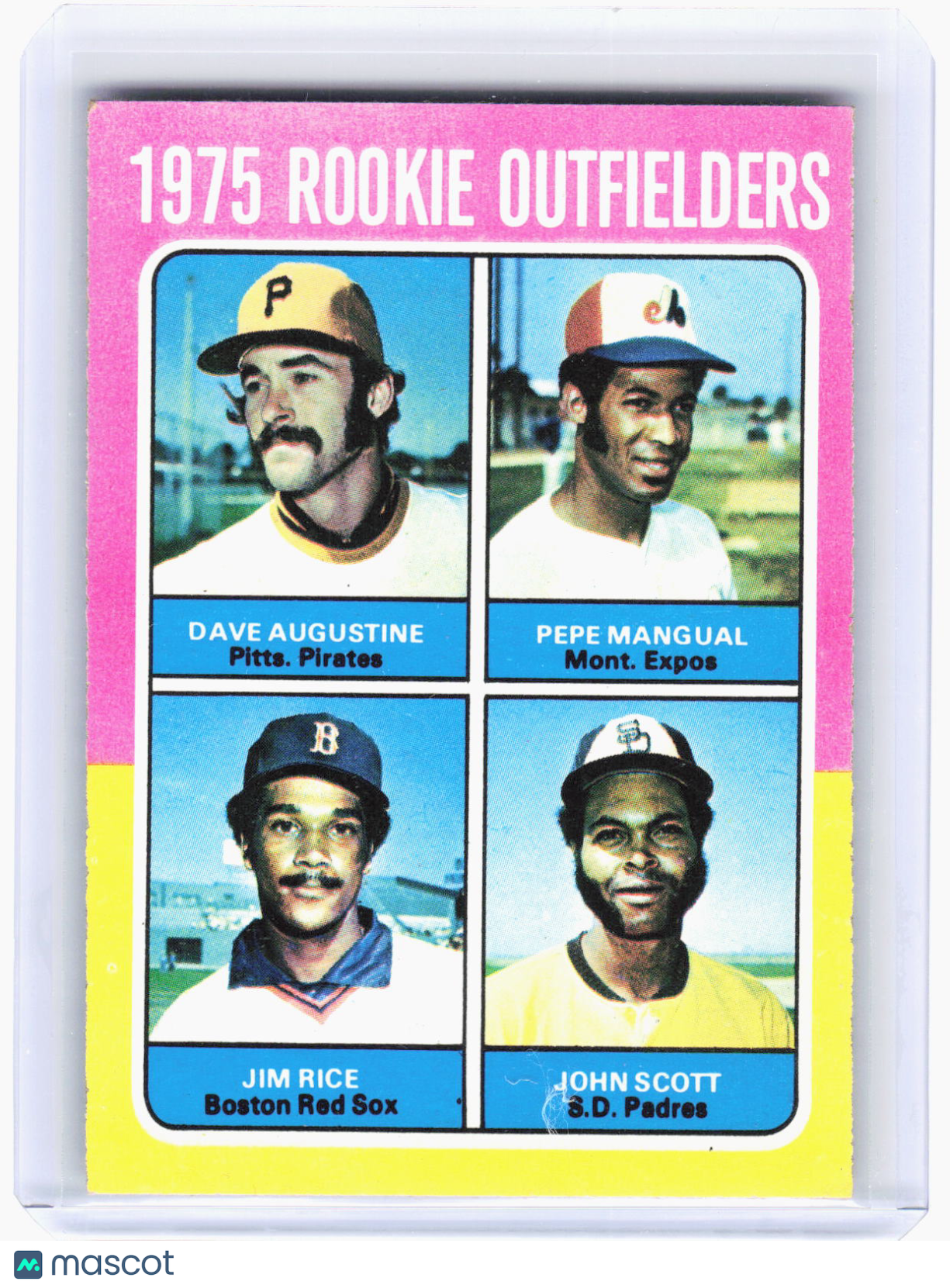 Topps 1975 Baseball—John Scott Jim Rice Dave Augustine Pepe Mangual #616 —VG