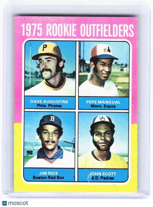 Topps 1975 Baseball—John Scott Jim Rice Dave Augustine Pepe Mangual #616 —VG