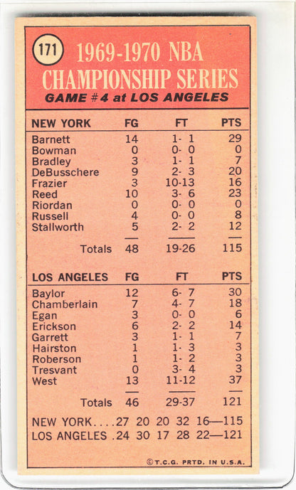 Topps 1969 Topps Basketball—Jerry West #171 —Very Good