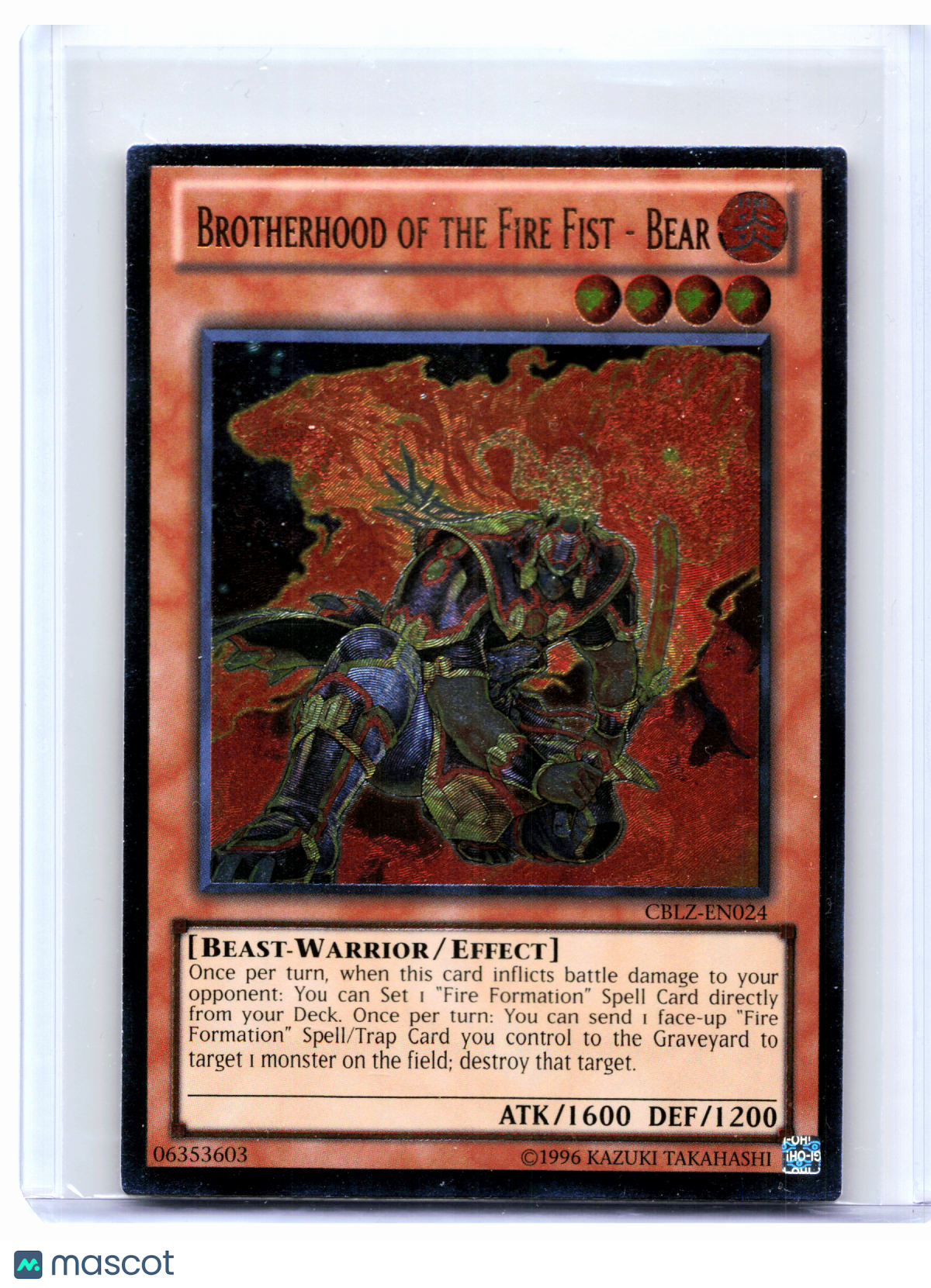 2013 YuGiOh—Brotherhood of the Fire Fist - Bear #CBLZ-EN024 Cosmo Blazer—UR Foil