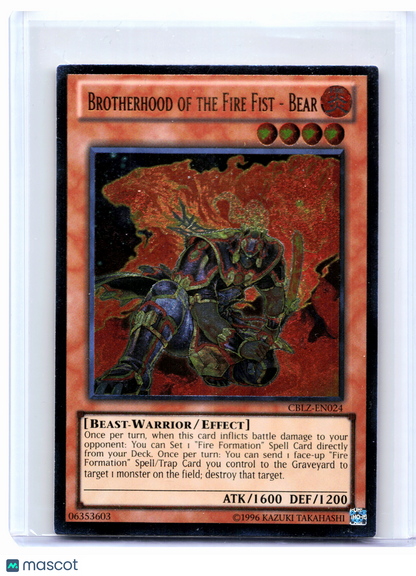 2013 YuGiOh—Brotherhood of the Fire Fist - Bear #CBLZ-EN024 Cosmo Blazer—UR Foil