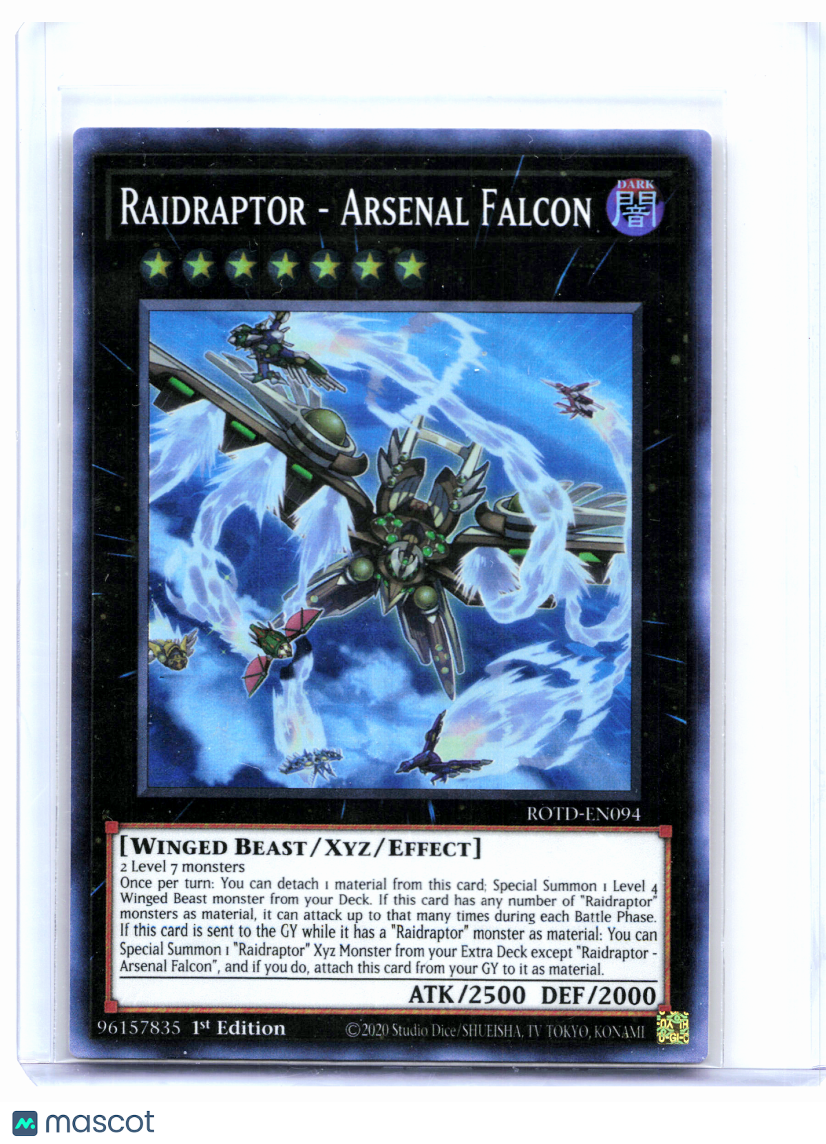 2020 YuGiOh!—Raidraptor - Arsenal Falcon #ROTD-EN094—Super Rare Foil (1st Ed)