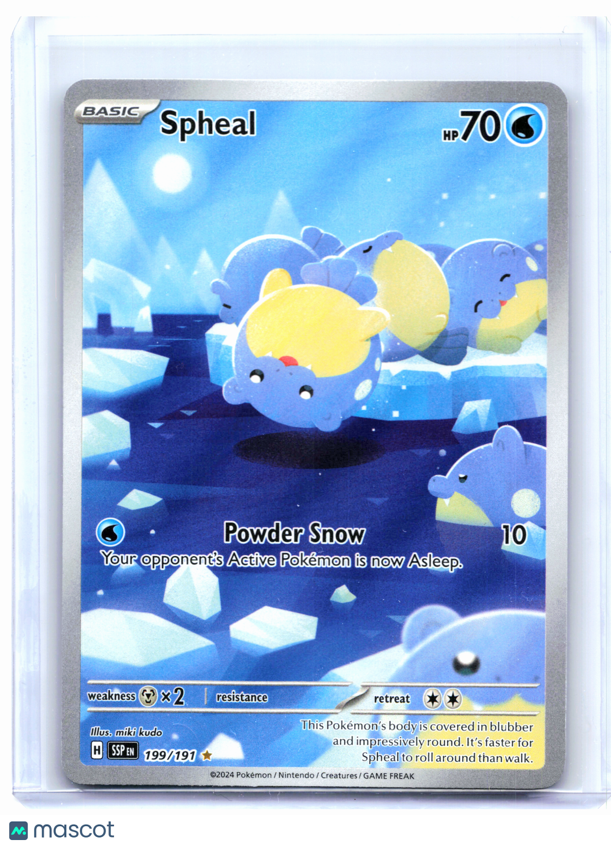 2024 Pokemon—Spheal #199/191 Surging Sparks—Illustration Rare Holo