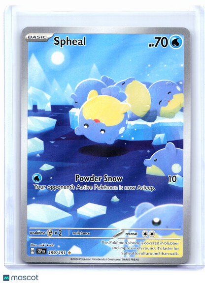 2024 Pokemon—Spheal #199/191 Surging Sparks—Illustration Rare Holo