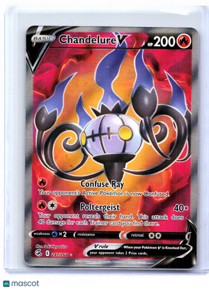 2022 Pokemon—Chandelure V #247/264 Fusion Strike—Ultra Rare Holo