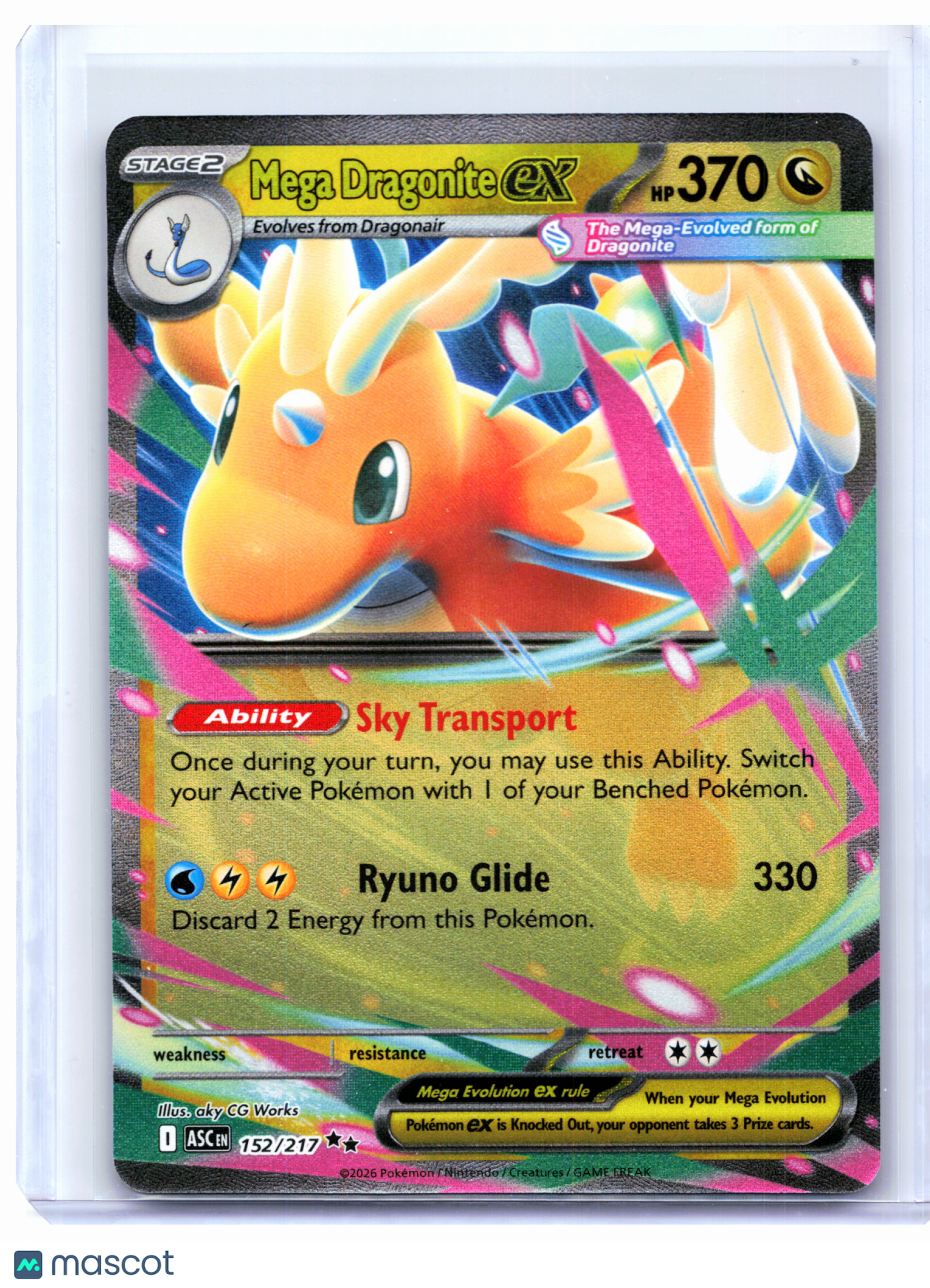 2026 Pokemon—Mega Dragonite ex #152/217 Ascended Heroes—Double Rare Holo