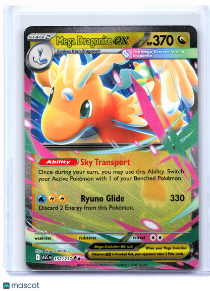 2026 Pokemon—Mega Dragonite ex #152/217 Ascended Heroes—Double Rare Holo