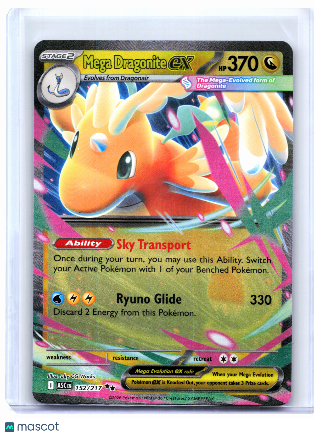 2026 Pokemon—Mega Dragonite ex #152/217 Ascended Heroes—Double Rare Holo