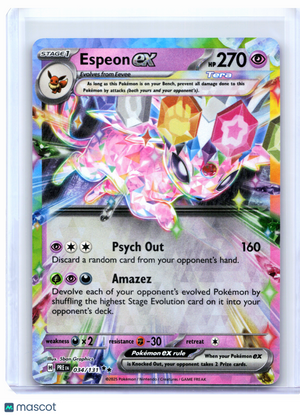 2025 Pokemon—Espeon ex #034/131 Prismatic Evolutions—Double Rare Holo