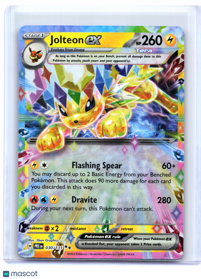 2025 Pokemon—Jolteon ex #030/131 Prismatic Evolutions—Double Rare Holo