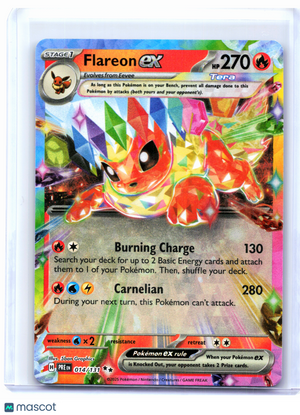 2025 Pokemon—Flareon ex #014/131 Prismatic Evolutions—Double Rare Holo