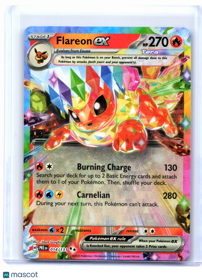 2025 Pokemon—Flareon ex #014/131 Prismatic Evolutions—Double Rare Holo